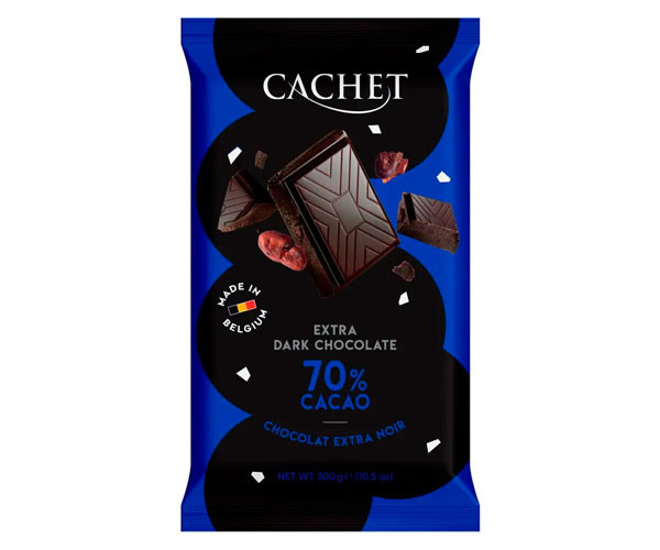 Экстра черный шоколад Cachet 70% какао 300 г