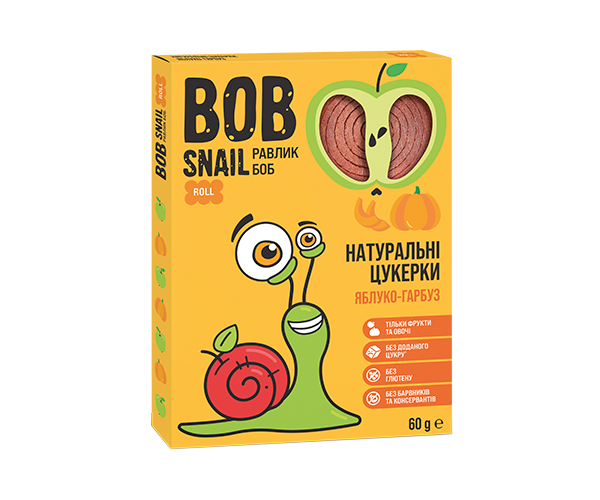 Пастила Bob Snail Яблуко-Гарбуз 60 г - фото-1