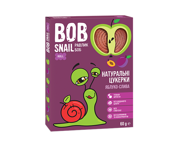Пастила Bob Snail Яблуко-Слива 60 г - фото-1