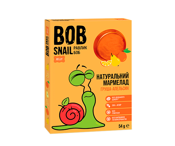 Мармелад Bob Snail Груша-Апельсін 54 г - фото-1