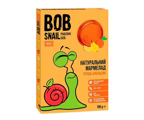 Мармелад Bob Snail Груша-Апельсін 108 г - фото-1