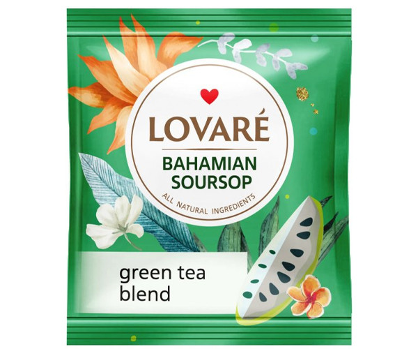 Зелений чай Lovare Багамський Саусеп у пакетиках 50 шт - фото-2