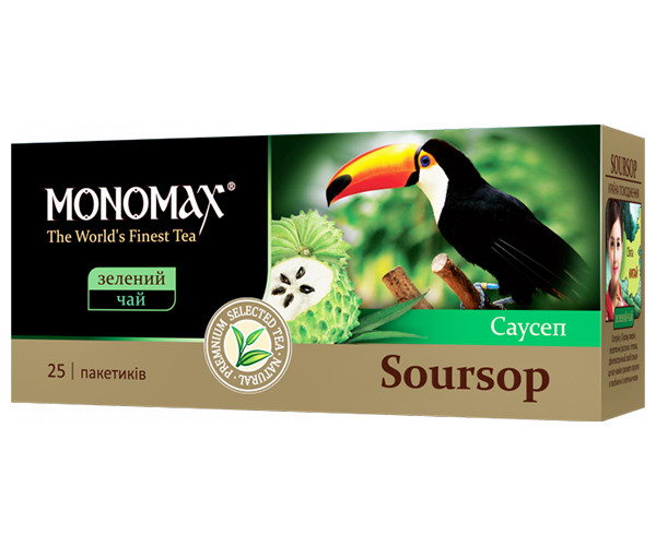 Зелений чай Мономах Soursop у пакетиках 25 шт. - фото-3