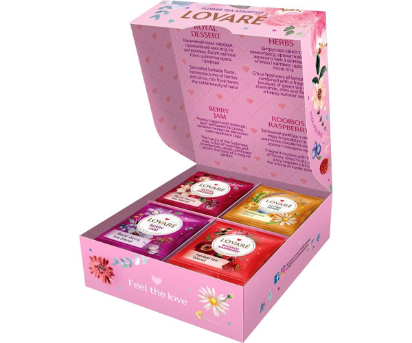 Квітковий чай Lovare Асорті в пакетиках 32 шт - фото-2