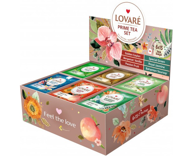 Колекція чаю Lovare Prime Tea Set у пакетиках 90 шт. - фото-3