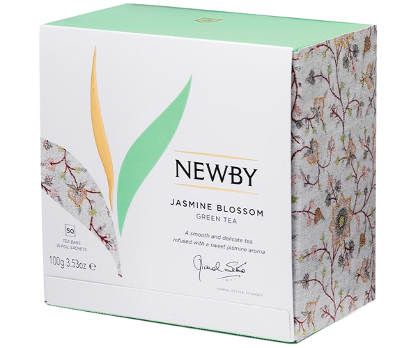 Зелений чай Newby Квіти Жасмину в пакетиках 50 шт - фото-2