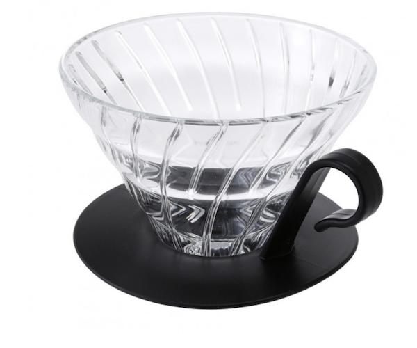 Пуровер Hario V60 03 скляний чорний (VDG-03B) - фото-1