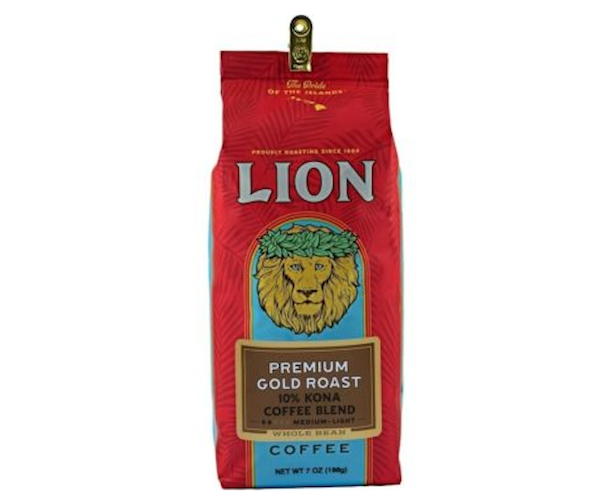 Кава Lion Premium Gold 10% Kona Coffee Blend у зернах 680 г - фото-1