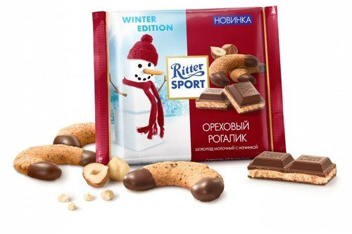 Молочний шоколад Ritter Sport Горіховий Рогалик 100 г - фото-1