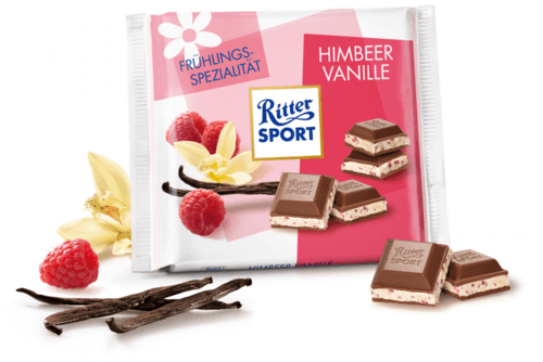 Молочний шоколад Ritter Sport Малина Ваніль 100 г - фото-1