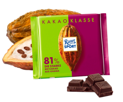 Чорний шоколад Ritter Sport 81% Какао 100 г - фото-1