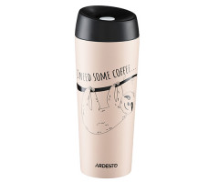 Термокухоль Ardesto Coffee time бежевий 450 мл - фото-1 Термокухоль Ardesto Coffee time бежевий 450 мл - фото-1
