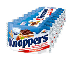 Вафлі Knoppers з молочно-горіховою начинкою 8 шт 200 г - фото-1