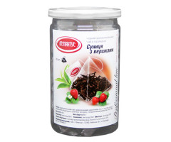 Чорний чай Османтус Суниця з вершками у пірамідках 20 шт - фото-1