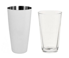 Шейкер сталевий білий + склянка Motta Boston - фото-1