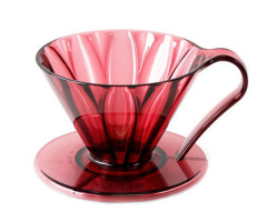 Пуровер CAFEC пластиковый Tritan Сone-Shaped Flower Dripper Cup 1 Сlear wine red на 1 чашку