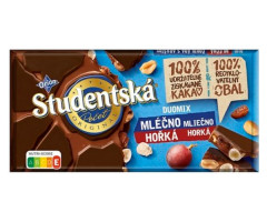 Черно-молочный шоколад Studentska Mlecno-Horka 170 г