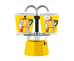 Гейзерная кофеварка Bialetti Set Mini Express Lichtenstein на 2 порции 90 мл Гейзерная кофеварка Bialetti Set Mini Express Lichtenstein на 2 порции 90 мл