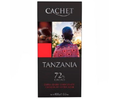 Экстра черный шоколад Cachet 72% Танзания 100 г