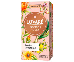 Травяной чай Lovare Tisanes Rooibos Honey с ройбушем и лемограссом в саше 24 шт