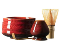 Набор для приготовления матча Olens Чабако 4 предмета красный