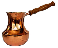 Турка медная ZH с деревянной ручкой классическая 500 мл