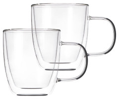 Набор чашек с ручками и двойными стенками Ardesto AR2631BHR 2 шт 310 мл
