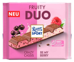 Молочный шоколад Ritter Sport С кусочками смородины и малины с рисовыми хлопьями 218 г