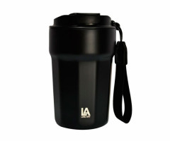 Термокружка Line Art Comfy вакуумная черная 380 мл
