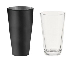 Шейкер сталевий чорний + склянка Motta Boston - фото-1
