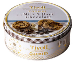 Печиво Tivoli Tin вершкове з молочним та чорним шоколадом 150 г - фото-1
