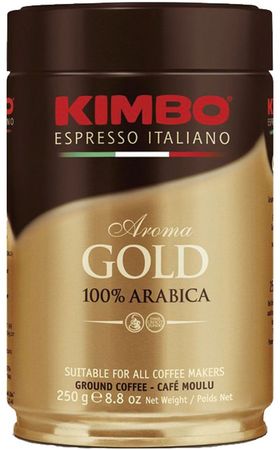 

Кофе KIMBO Espresso Aroma gold 100% Arabica ж/б молотый 250 г