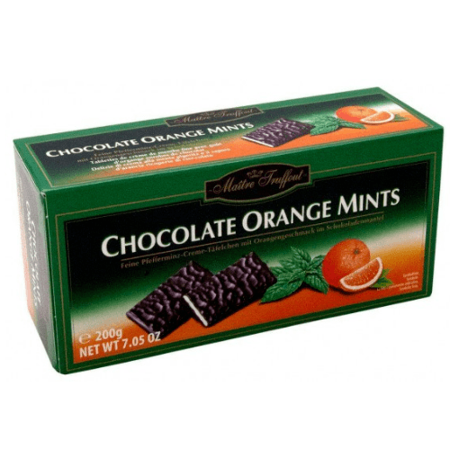 

Черный шоколад Maitre Truffout Chocolate Orange Mints 200 г