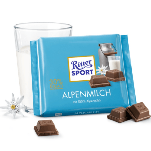 

Молочный шоколад Ritter Sport Альпийское молоко 30% какао 100 г